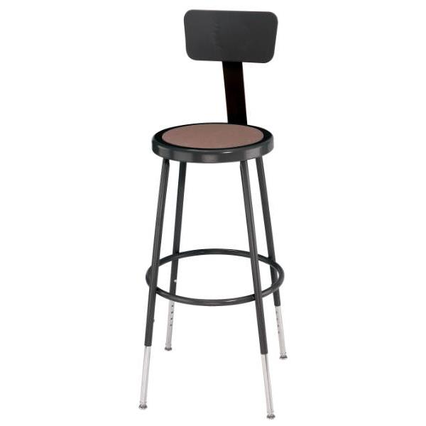 National Public Seating Heavy Duty Steel Stool 25 - 33 Inch,black, Pack Of 4