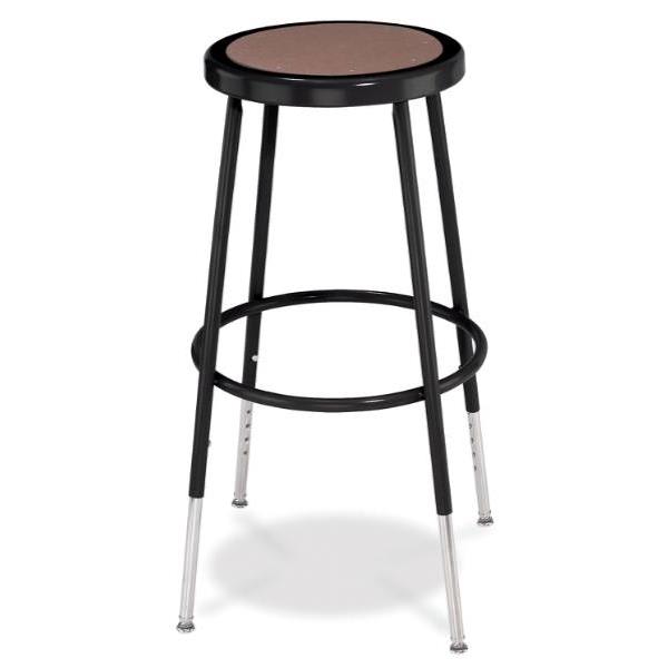 National Public Seating 25 -33 Inch Height Adjustable Heavy Duty Steel Stool, Black, Pack Of 4