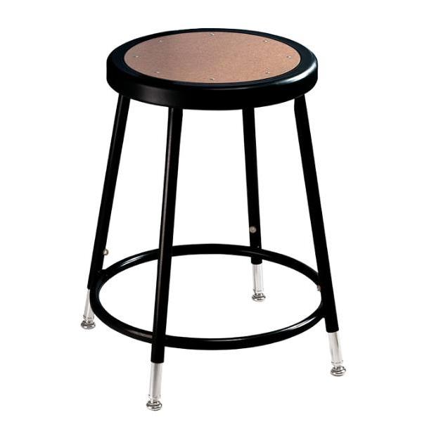 National Public Seating 19 -27" Height Adjustable Heavy Duty Steel Stool, Black, Pack Of 5