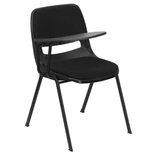 Flash Furniture Black Padded Ergonomic Shell Chair With Right Handed Flip-Up Tablet Arm