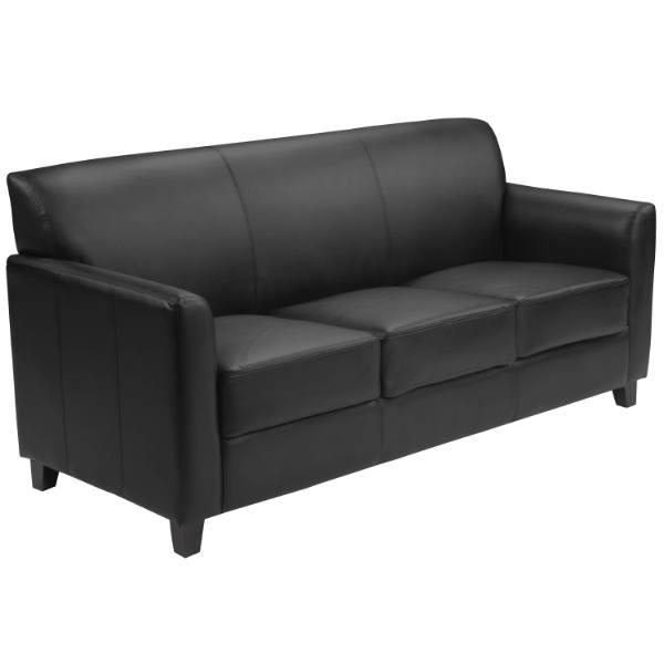 Flash Furniture Hercules Diplomat Series Black Leather Sofa