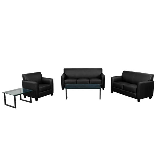 Flash Furniture Hercules Diplomat Series Reception Set In Black
