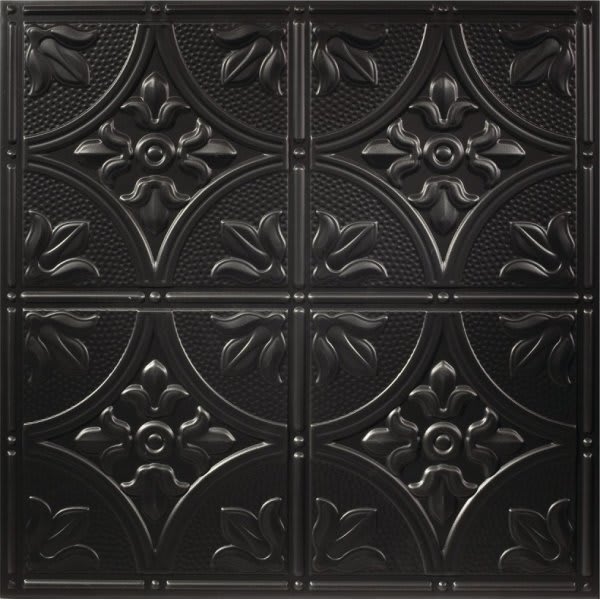 Genesis 2ft X 2ft Antique Black Lay In Ceiling Tile, Case Of 12