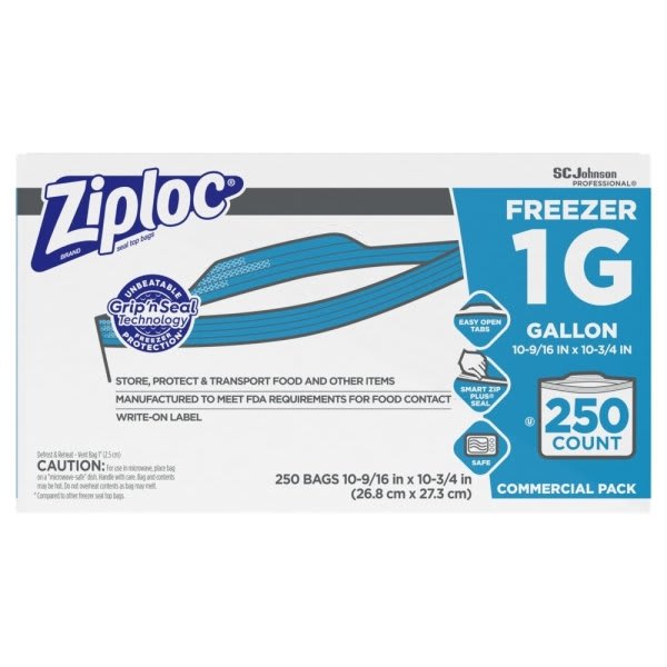 Ziploc Freezer Bag Gallon, Case Of 250