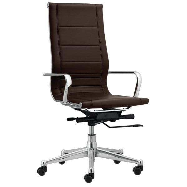 Startex Industries Florence Endura Brown High Task Chair W/metal Arms Case Of 2