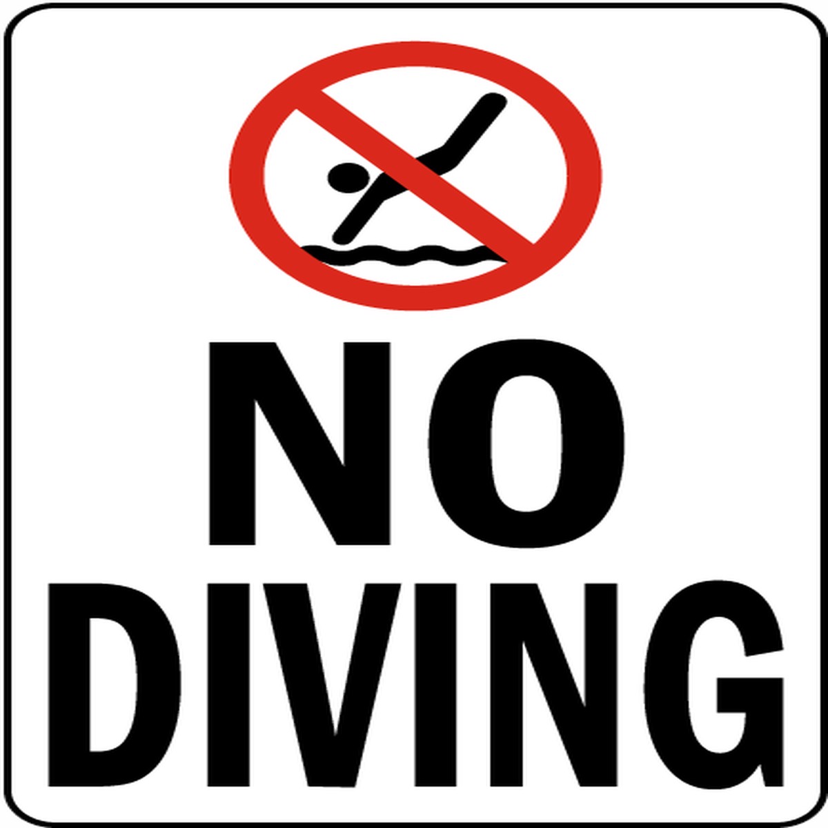 12" x 18" No Diving Sign
