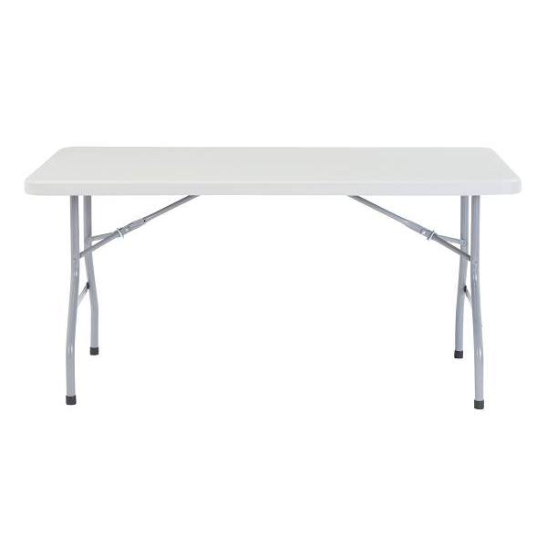 National Public Seating Rectangle Folding Table 30hx30wx60"L Gray Speckled