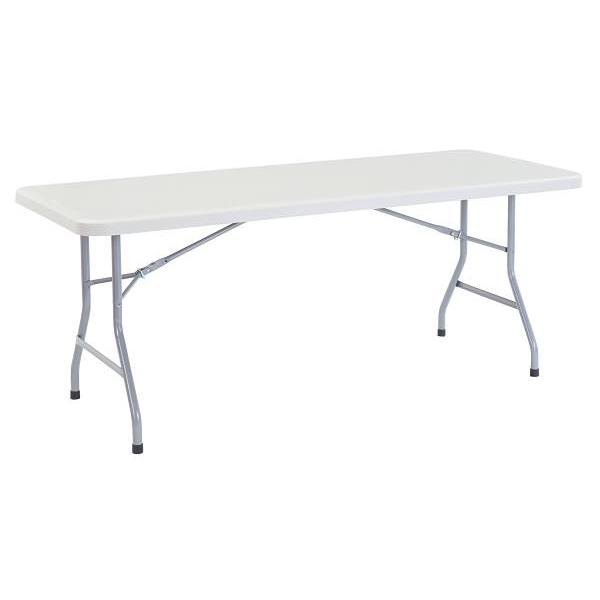 National Public Seating Rectangle Folding Table 30hx30wx72"L Gray Speckled