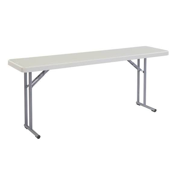 National Public Seating Rectangle Folding Table 30hx18wx72"L Gray Speckled