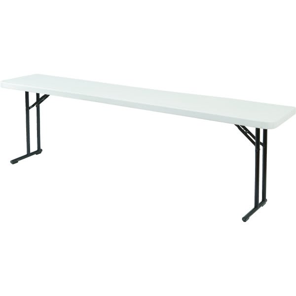 National Public Seating Rectangle Folding Table 30hx18wx96"L Gray Speckled