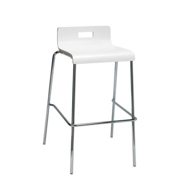 Kfi Seating Jive Low Back Barstool, White