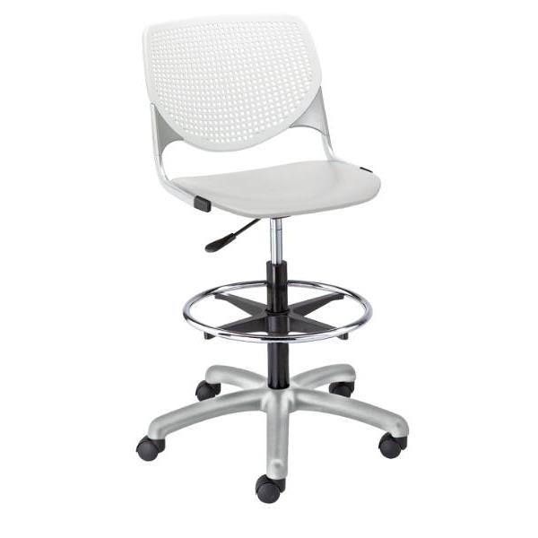 KFI Seating Kool Drafting Stool (White/Gray)