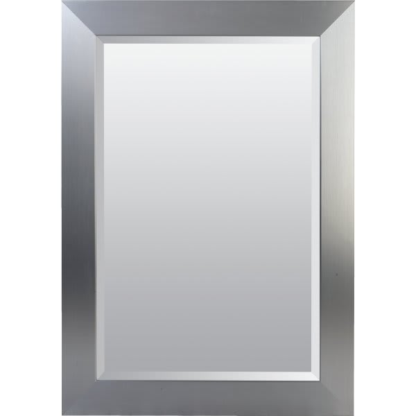 American Pride 24 X 31" Decorative Framed Beveled Mirror - 3" Brushed Nickel