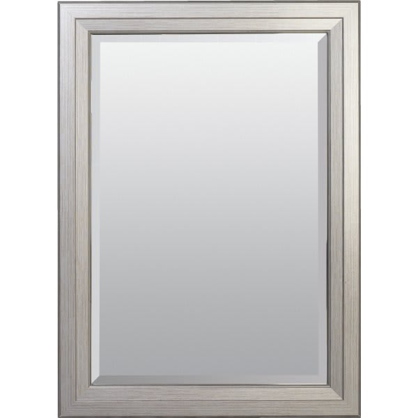 American Pride 23 X 29" Decorative Framed Beveled Mirror - 2.75" Brushed Nickel