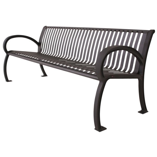 Ultrasite 6' Wilmington Bench With Vertical Back Slats - Pc Frame - Black