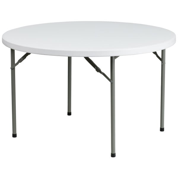 Flash Furniture 48'' Round Granite White Plastic Folding Table