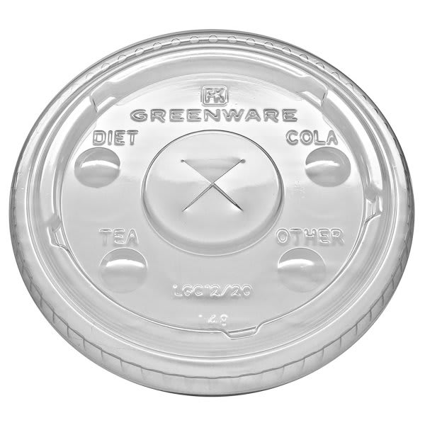 Fabri-Kal Pla Lid For 9, 12, 20oz Greenware Cups, Case Of 1000