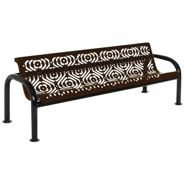 Ultrasite Fiesta Brown Surface Mount Contour Bench 6' With Back