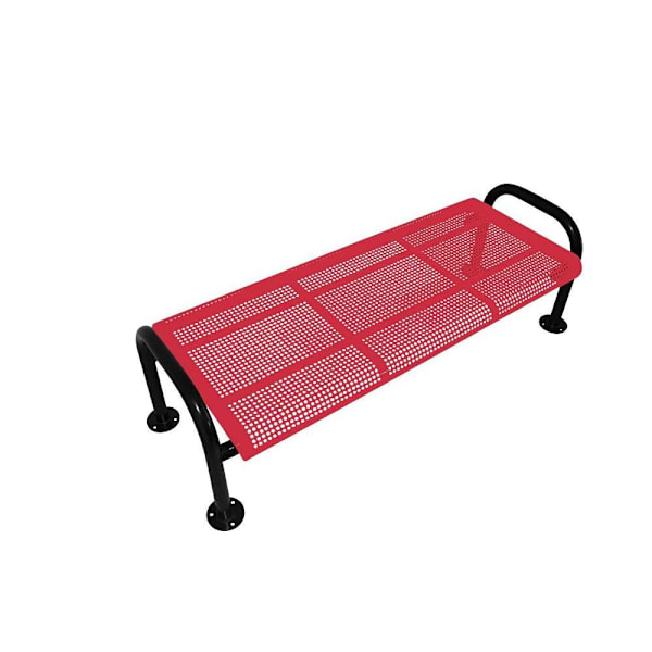 Ultrasite Perforated Red Surface Mount Contour Bench 6'