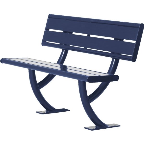 Ultrasite Ultra Blue Surface Mount Hartford Slat 4' Bench