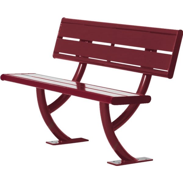 Ultrasite Burgundy Surface Mount Hartford Slat 4' Bench