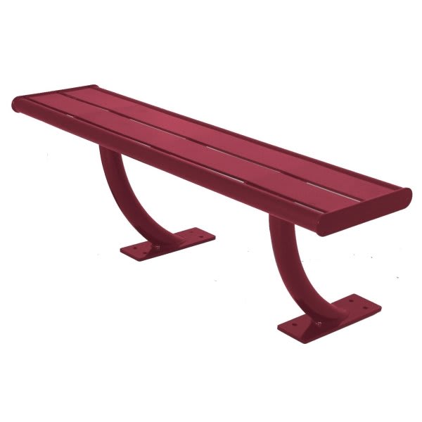 Ultrasite Burgundy Surface Mount Hartford Horizontal Slat 4' Bench