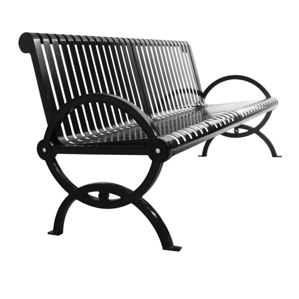 Ultrasite Black Portable Durham Bench 6' Vertical Slat