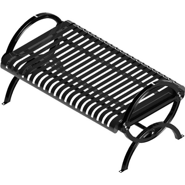 Ultrasite Black Portable Durham Bench 4' Vertical Slat