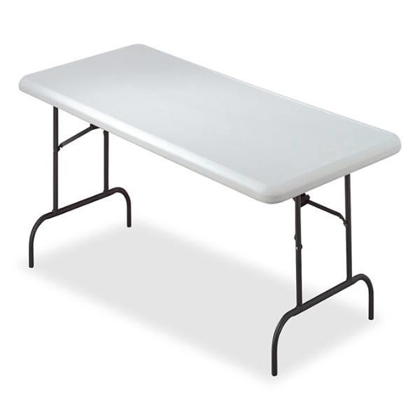 Skilcraft Blow-Molded Folding Tables, Rectangular, 30 X 60 X 29, Platinum