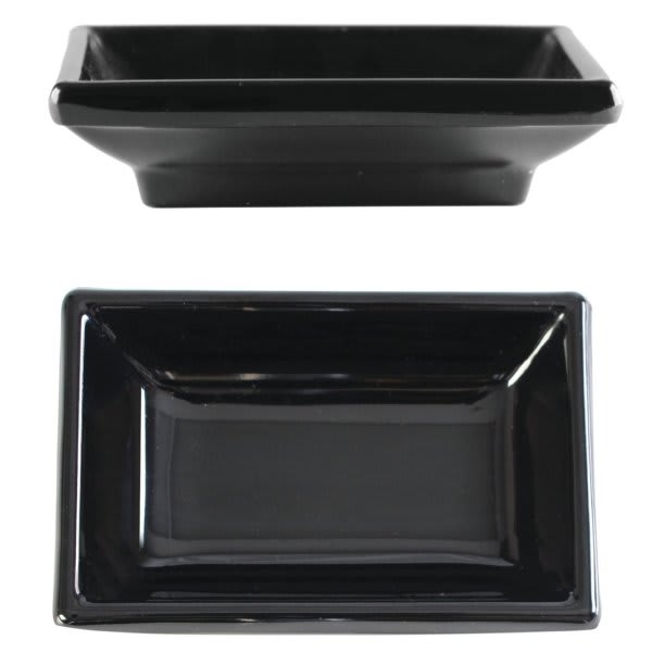 Thunder Group 2 Oz 3-3/4 X 2-1/2" Sauce Dish Black Package Of 12