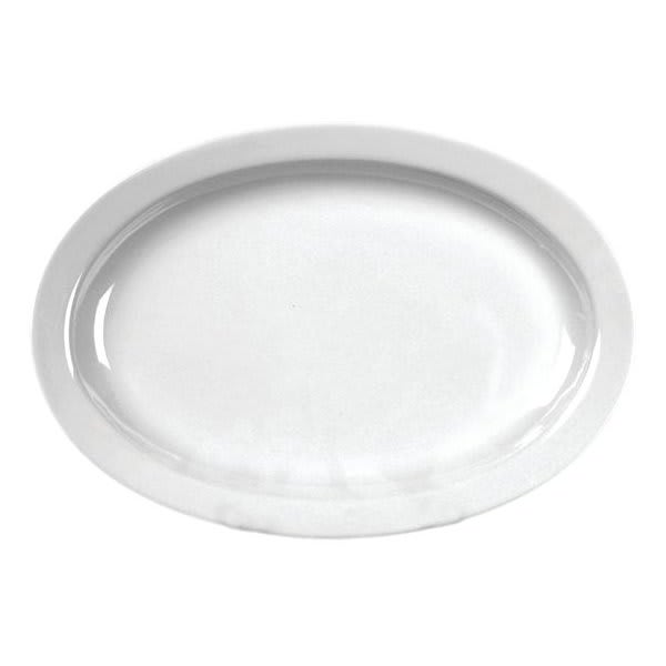 Thunder Group 9-1/2 X 6-3/4" Narrow Rim Platter White Package Of 12