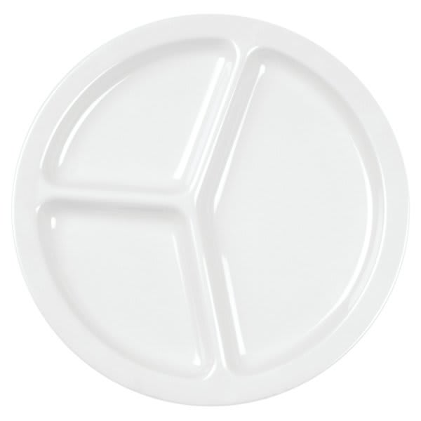 Thunder Group 10" 3 Compartment Plate White Package Of 12