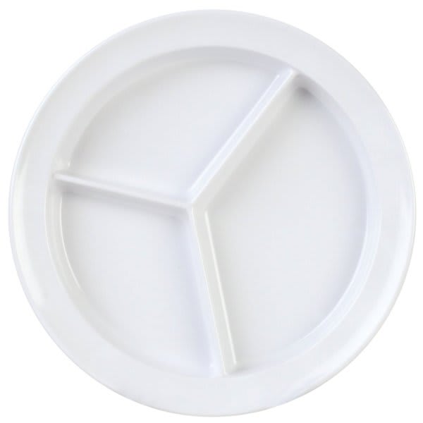 Thunder Group 8-3/4" Deep Compartment Plate White Package Of 12