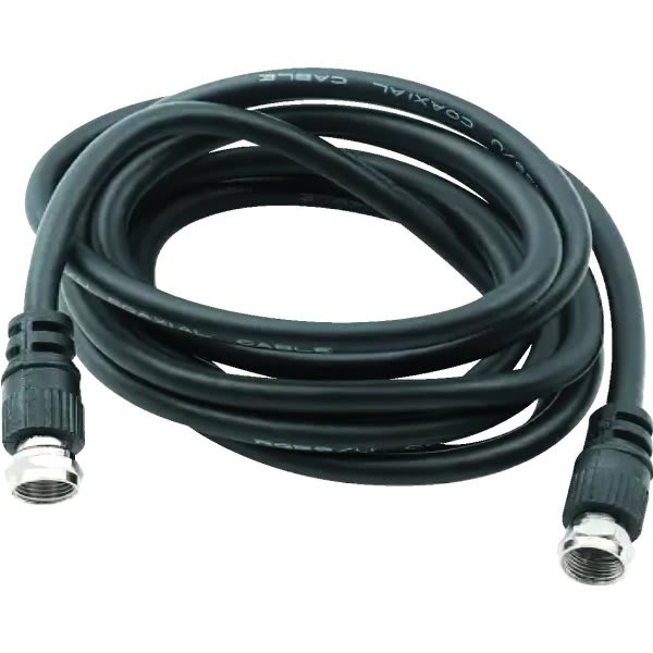 Adamax 12 Ft. Rg59/U Coaxial Cable, Black, Package Of 5