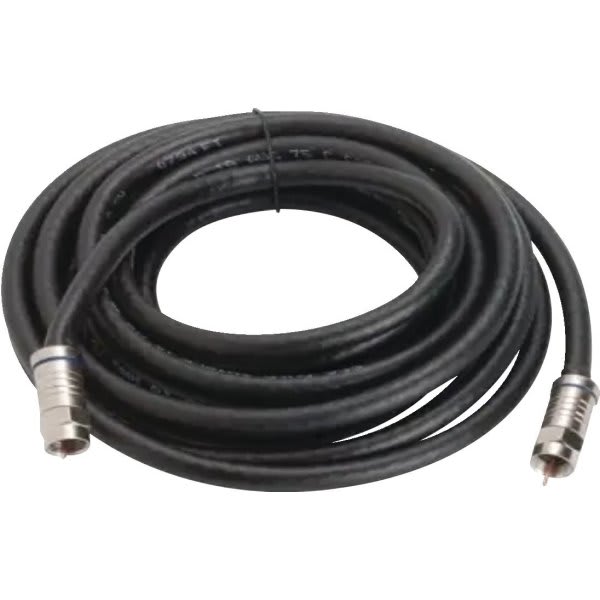 Adamax 6 Ft. Rg6 Coaxial Cable Quad, Black, Package Of 5