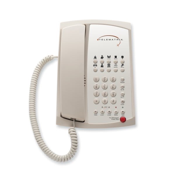 Telematrix 3102mwd Ash 2-Line Speakerphone With 10-Guest Service Button