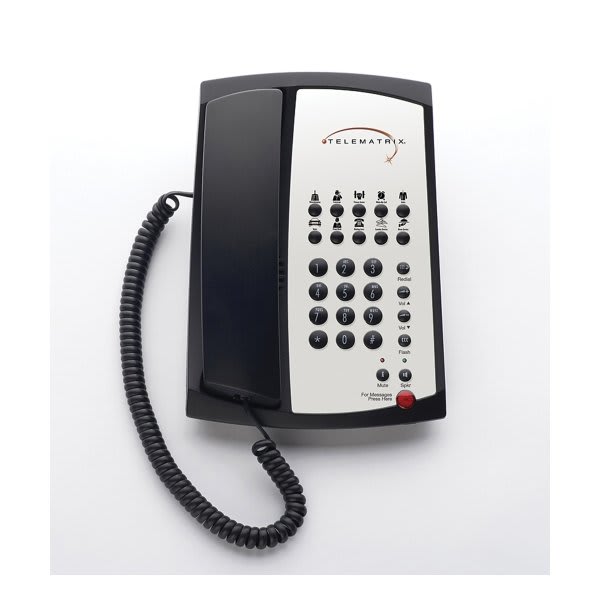 Telematrix Black 3100mwd 1-Line Speakerphone With 10-Guest Service Button