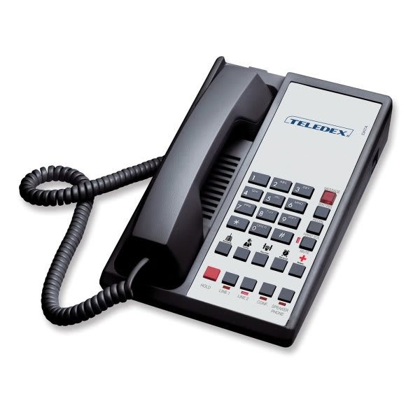 Teledex Black Diamond L2s-5e 2-Line Speakerphone With Guest Service Button