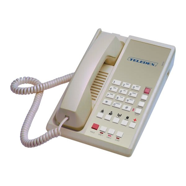 Teledex Ash Diamond L2-5e 2-Line Telephone With 5-Guest Service Key