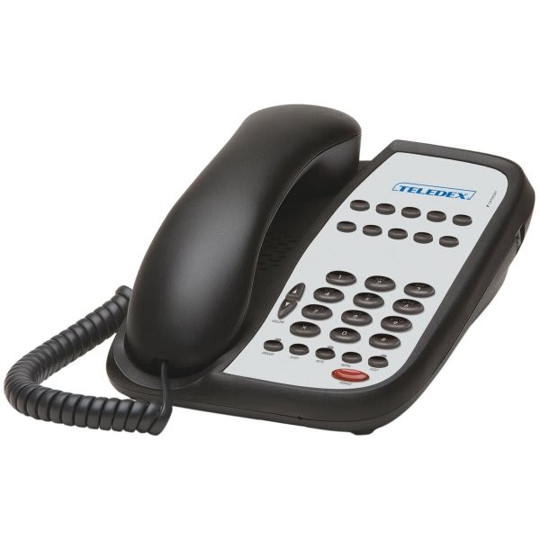 Teledex Black I Series A110s 1-Line Speakerphone With 10 Guest Service Key
