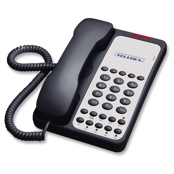 Teledex Black Opal 2006s 2-Line Speakerphone With 6-Guest Service Button