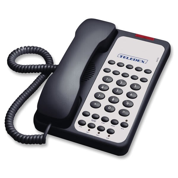 Teledex Opal 2011 Black 2-Line Telephone With 11-Guest Service Key