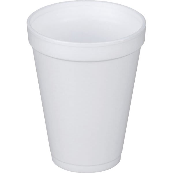 Dart 12 Oz White Foam Disposable Cup, Case Of 1,000