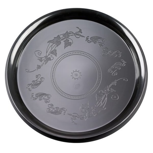 Emi Yoshi Clear/black Round Plastic Deli Mate Tray 12" Case Of 25