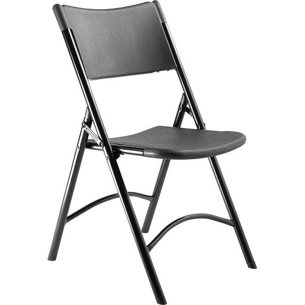 National Public Seating 600 Series Heavy Duty Folding Chair Black Case Of 4