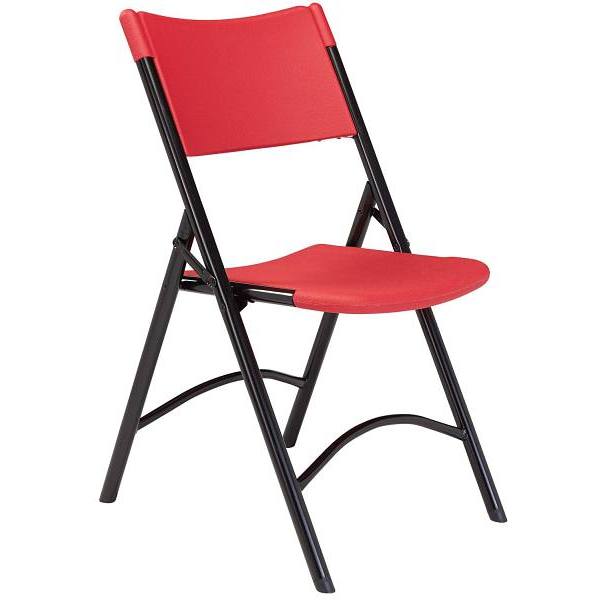 National Public Seating 600 Series Heavy Duty Folding Chair Red Case Of 4