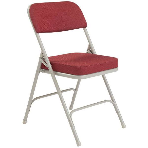 National Public Seating 3200 Series 2hinge Folding Chair New Burgundy Case Of 2