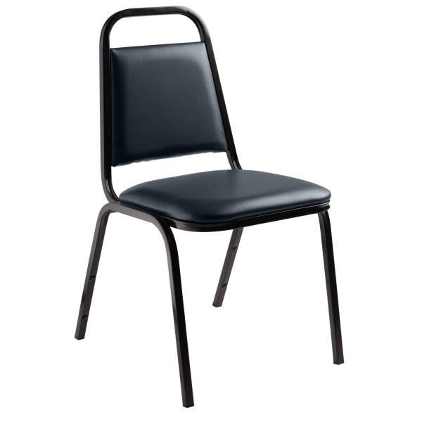 National Public Seating 9100 Stack Chair Midnight Blue Seat Black Sandtex Frame