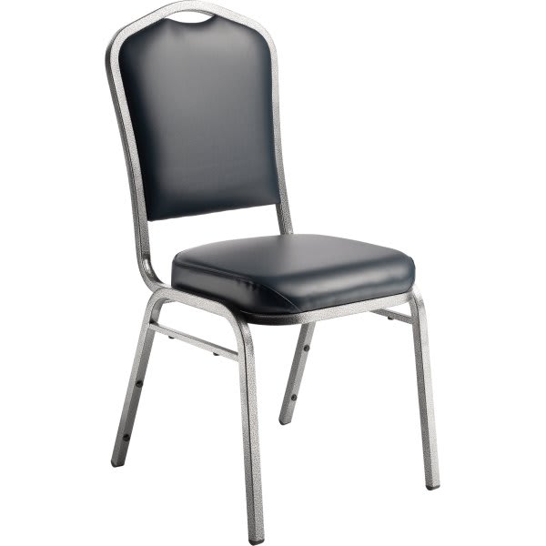National Public Seating 9300 Stack Chair Midnight Blue Seat/Silvervein Frame