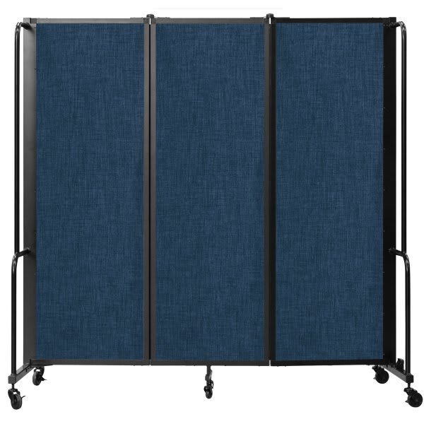 National Public Seating Room Divider 6' Height 3 Sections Blue
